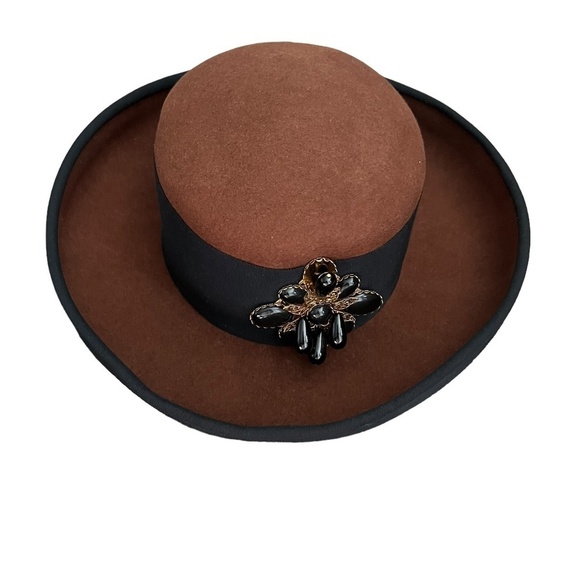 Vintage Bollman Brown  hat company doeskin‎ felt 100%  diameter 8.5 inches